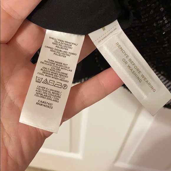 Loft Sequin Black Sleeved Cocktail Dress Sz4 NWT - Picture 6 of 13